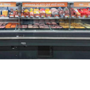 Expositor Vitrine Reta com Máquina Acoplada