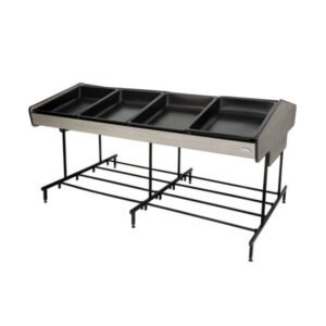 Expositor de hortifruti prático e resistente. Organize frutas, legumes e verduras com estrutura durável e fácil acesso para o cliente.