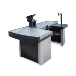 Checkout sem esteira, linha Super Luxo SLC. Estrutura moderna, design ergonômico e ideal para supermercados que buscam eficiência no caixa.
